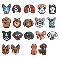 Dog Head Shoe Charms for Crocs Sandals Men Clogs Pins Women Badges Boy Girls Jeans Kids Decorations Buckle Shoes Accessories
