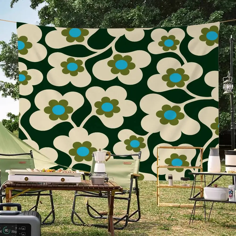 Orla Kiely Leaf Flower Retro Flags Multiple Choice Living Studio Booth Interior Decoration Banner