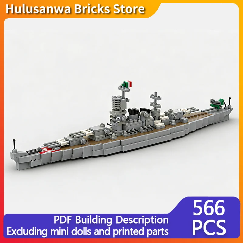 

WW2 Military Battleship Model MOC Building Bricks War Equipment Modular Technology Gifts Holiday Assemble Children Toys Suit