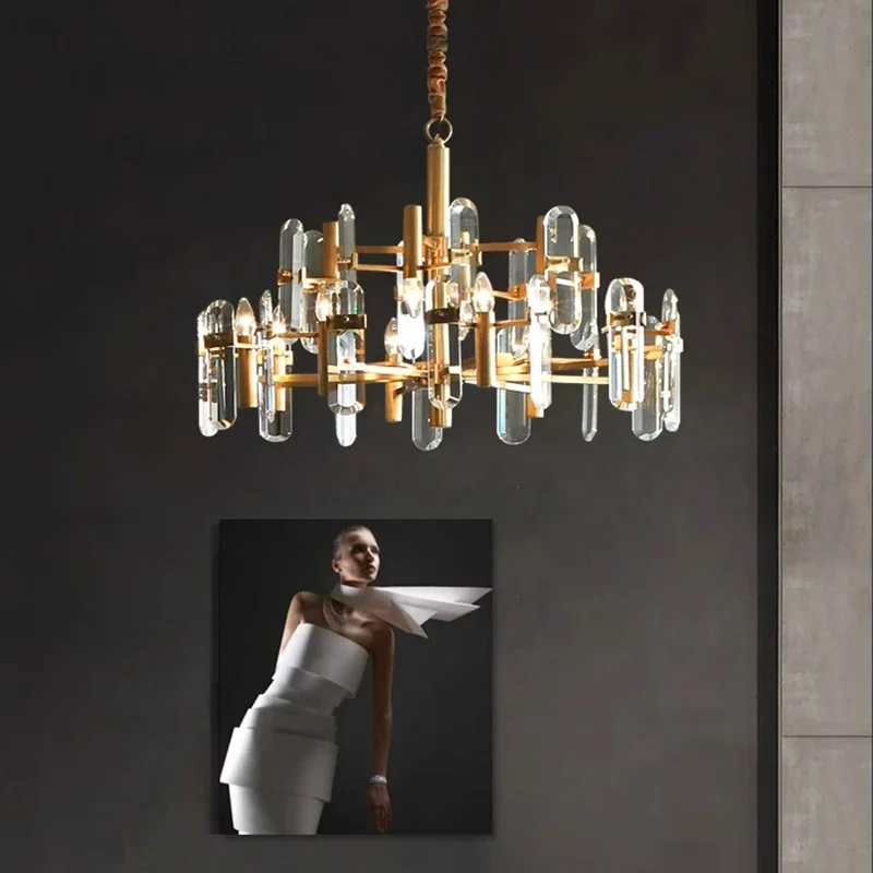 decoración del hogarLámparas colgantes, candelabro de cristal de lujo para sala de estar, lámpara colgante para comedor, luz de techo, iluminación interior