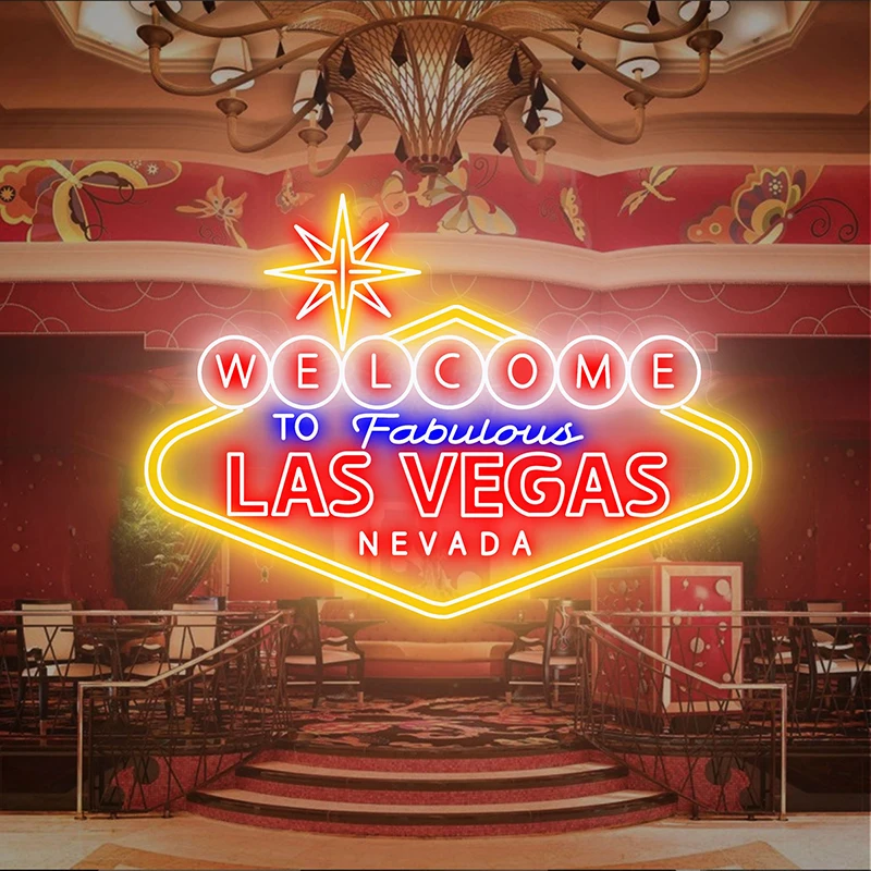 

Welcome To Fabulous Las Vegas Led Neon Sign Custom Business Logo Led Light Signs Restaurant Shop Bar Pub Club Wall Decor Neon