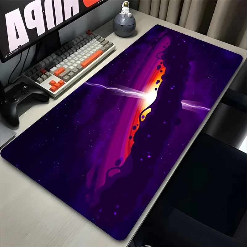 Anime Mousepad Computer Gamer Lock Edge Space Galaxy Desk Mat Laptop Gaming Keyboard Pad Table Mouse Pad Natural Rubber Carpet