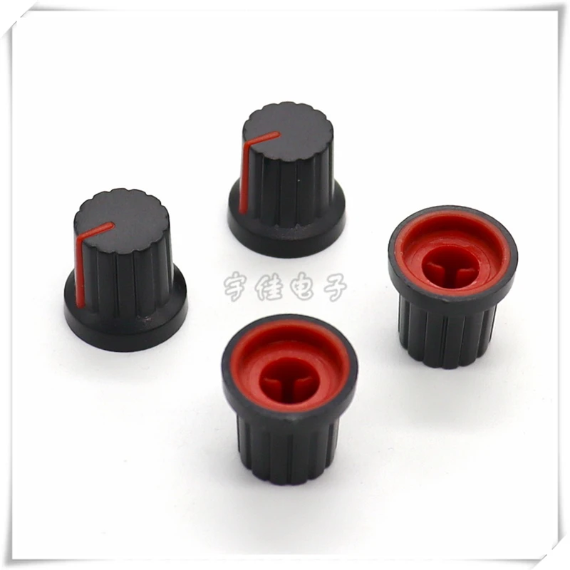 10PCS 15.5×15MM Half Shaft Knob Potentiometer Knob Cap D Axis Potentiometer Knob Plastic 2 Color Knob