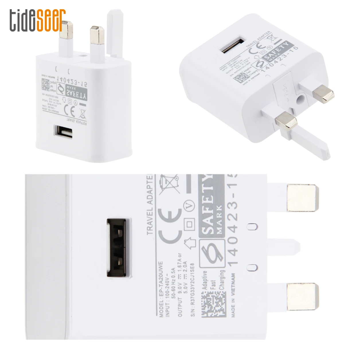 

100 шт., 9 В, 1,67 А или 5 В, 2 А, британская вилка, 1 USB-настенное зарядное устройство, дорожный адаптер для Samsung Galaxy S6 S7 Note 5 для iPhone 14 12 X Huawei HTC