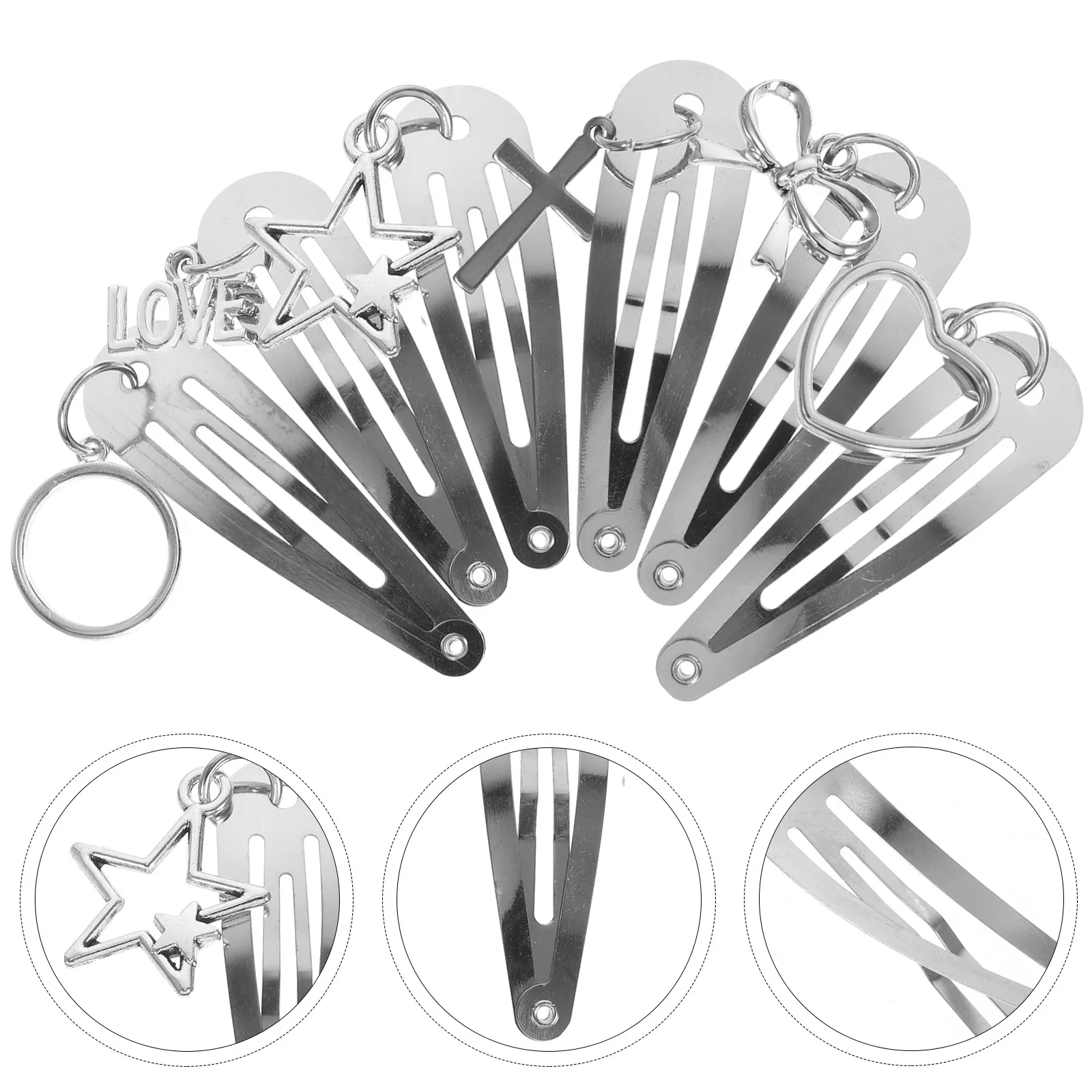 

12Pcs Snap Hair Clips Hairpins Unique Kids Style Hair Accessories Heart Star Barrettes for Daily Party Styling Sectioning