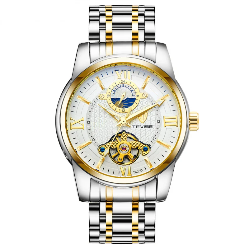 Kwai-Men's High-Grade Tourbillon relógio mecânico automático impermeável, oficial Live Streaming, produto de venda quente