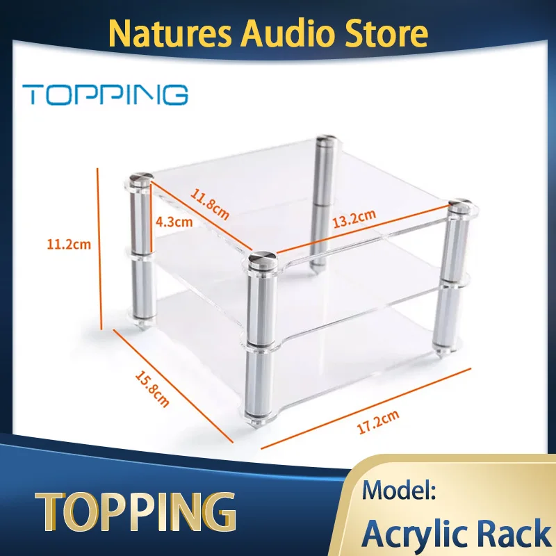 TOPPING Acrylic Rack For D30 Decoder A30 HIFI Amplifier Amp rack Transparent equipment two-layer Rack