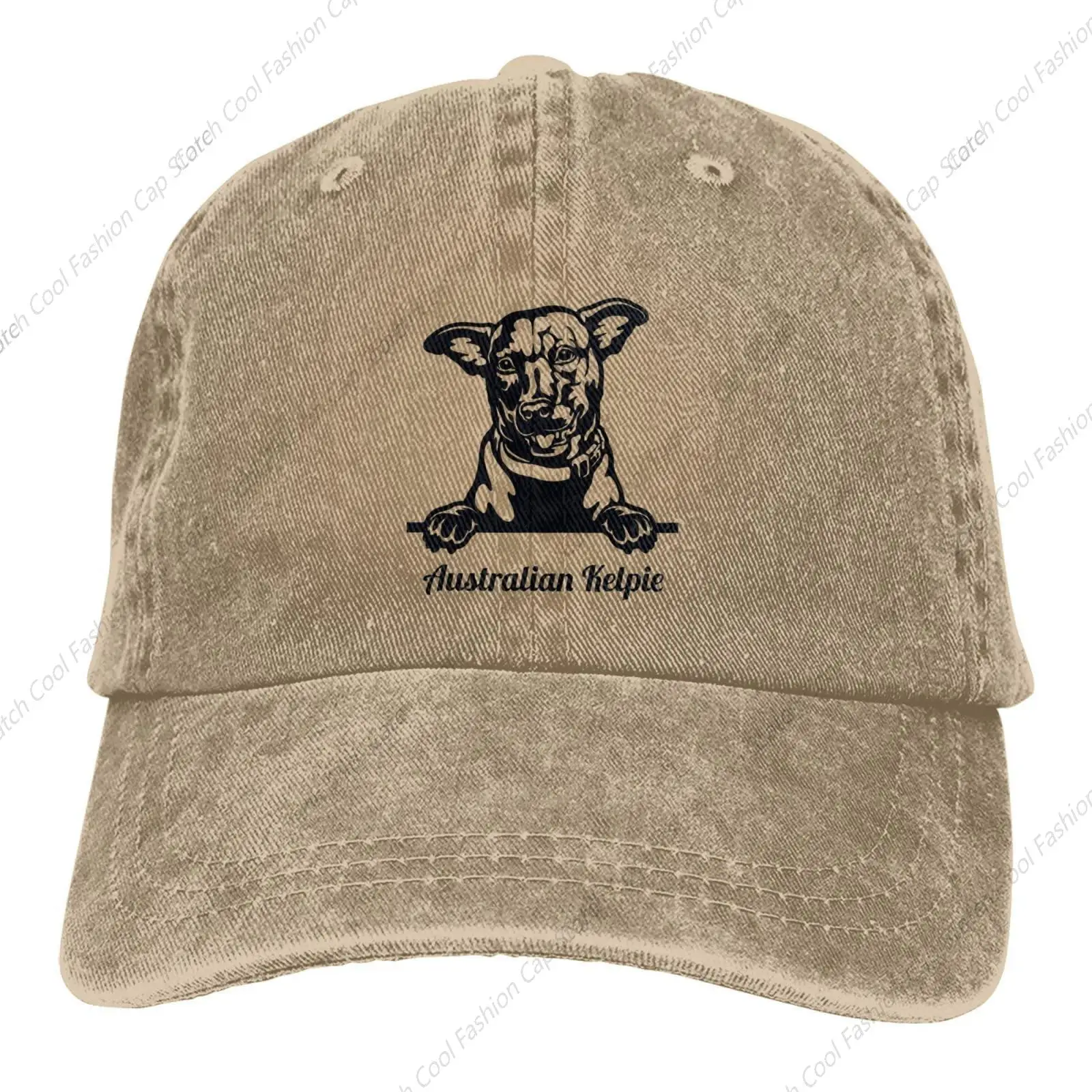 Australian Kelpie Dog Baseball Cap for Men Women Vintage Trucker Denim Hat Washed Cotton Fashion Unisex Adjustable Sports