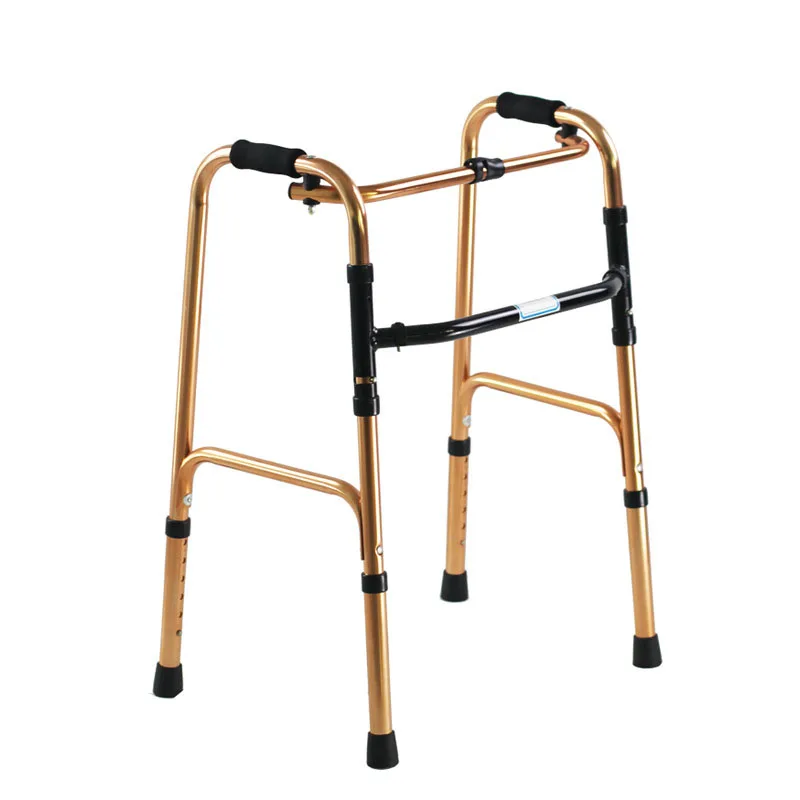 

Walker Lightweight Foldable Crutch Four Feet Rehabilitation Training Equipment Aluminum Alloy Nonslip Foot Pad Height Adjustable