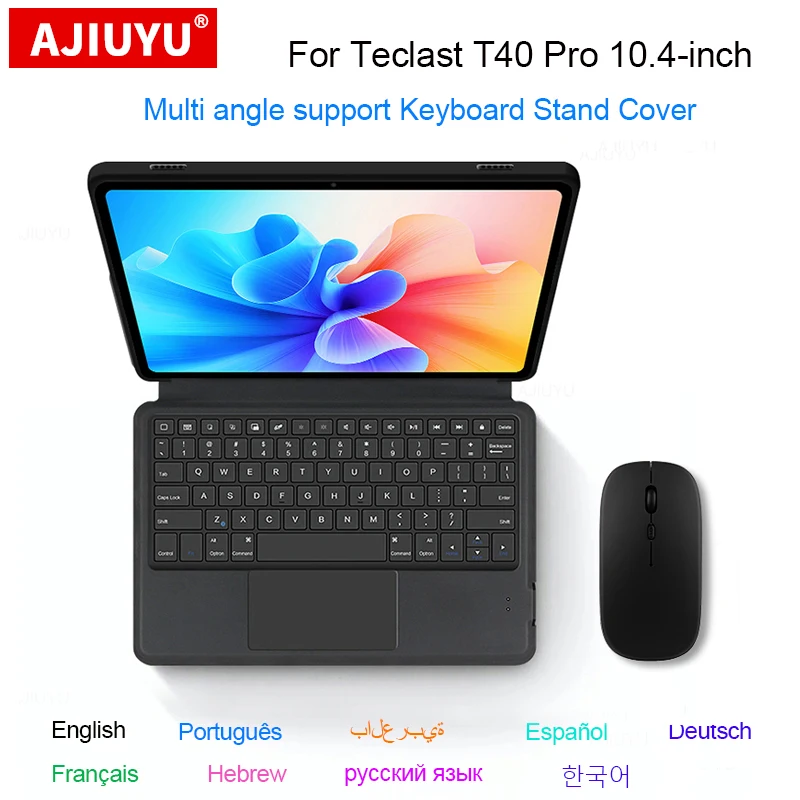 Case Cover For TECLAST T40 Pro 10.4 Inch Tablet Wireless Keyboard TouchPad Protective Cases Shell Arabic Spanish French keyboard