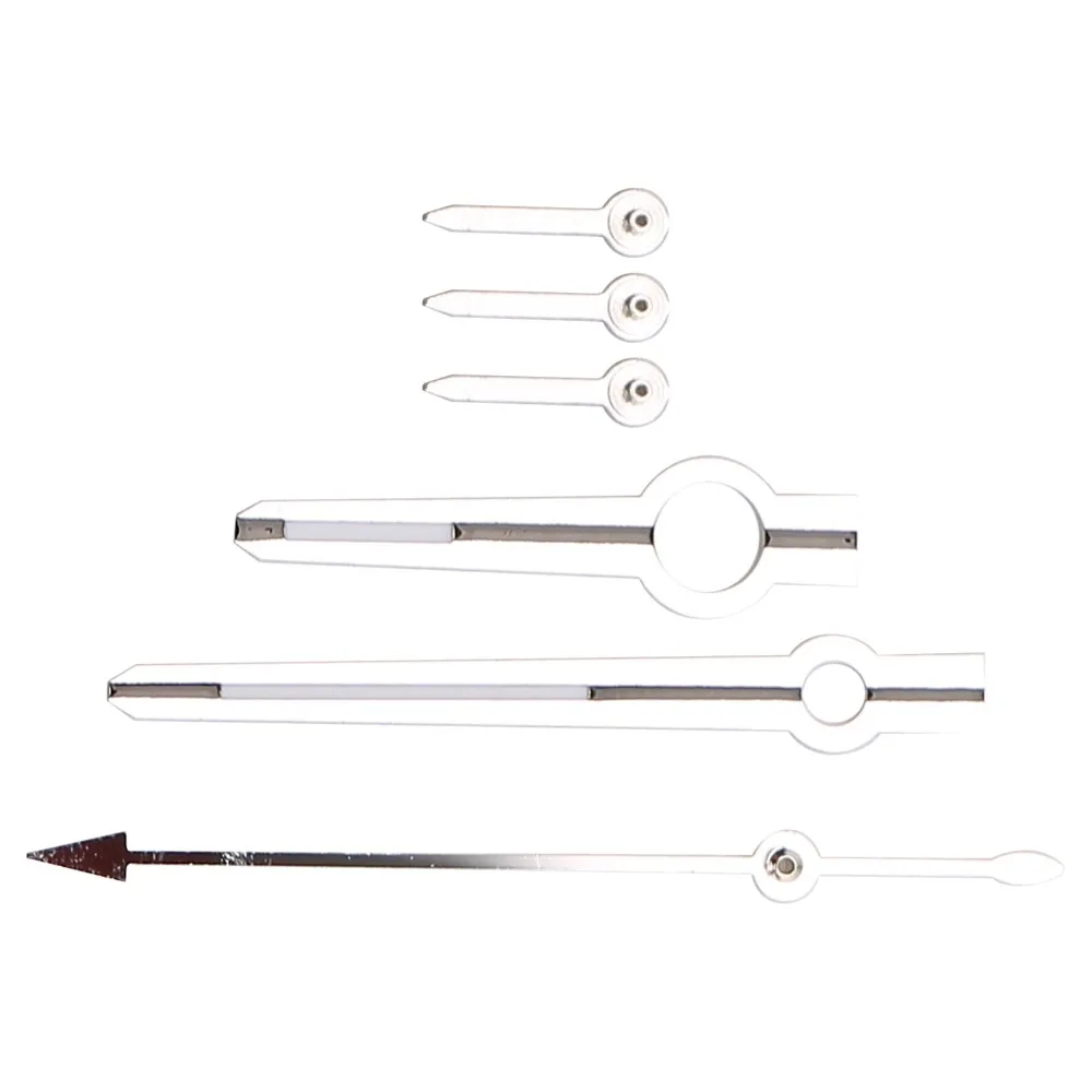 6Pcs Sturdy Alloy Watch Hands Set Small Size Silver Watch Minute Hands Watch Hour Hands for Watch Store