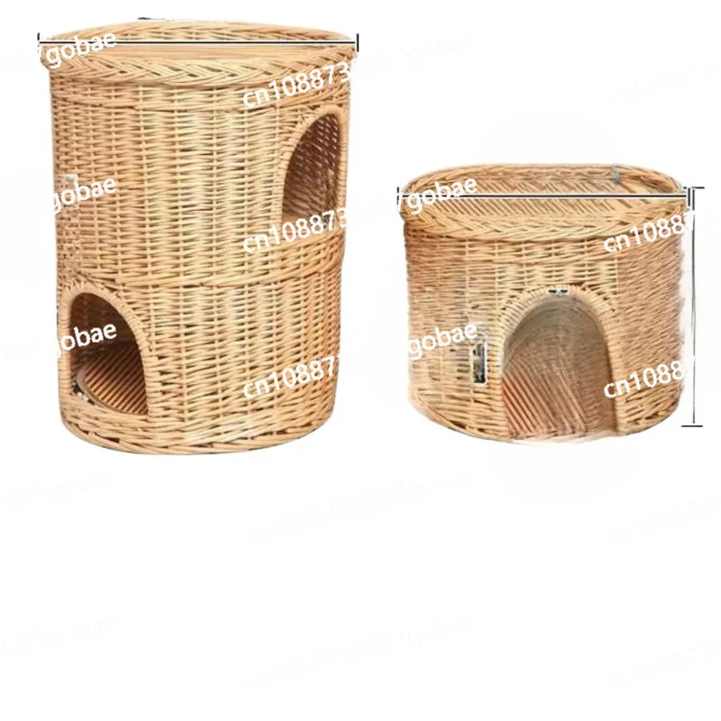 

Summer cat litter double plus size cat cage rattan