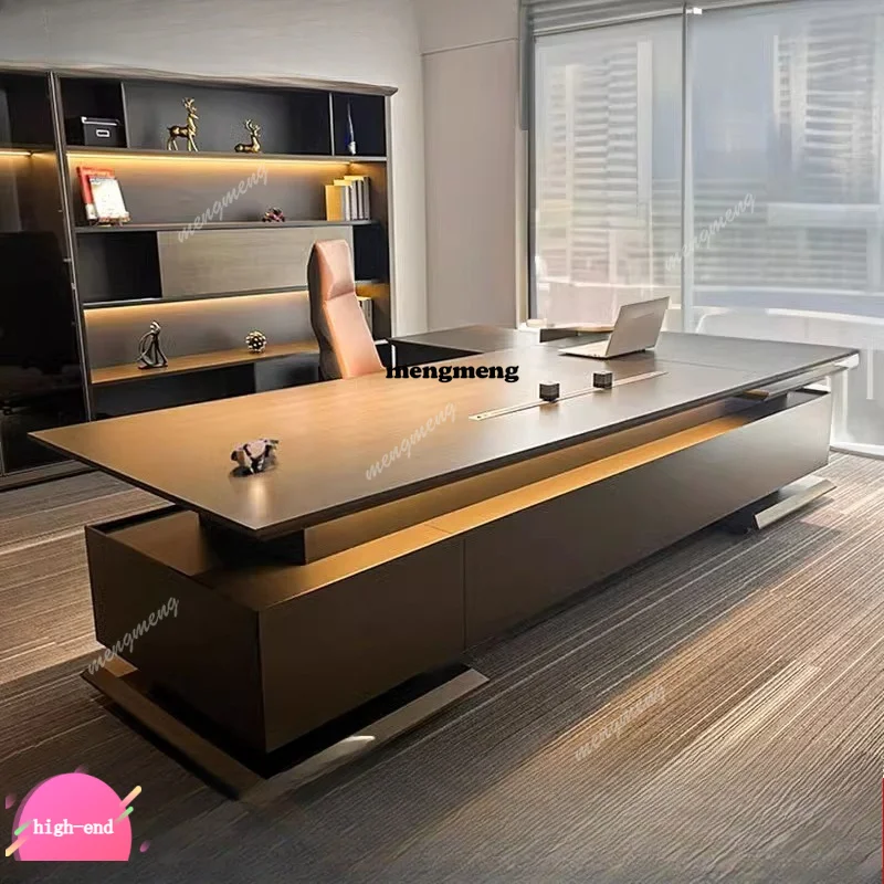 

r134 High-end light luxury boss, president's desk, general manager's room, large class desk simple modern table and chair combin
