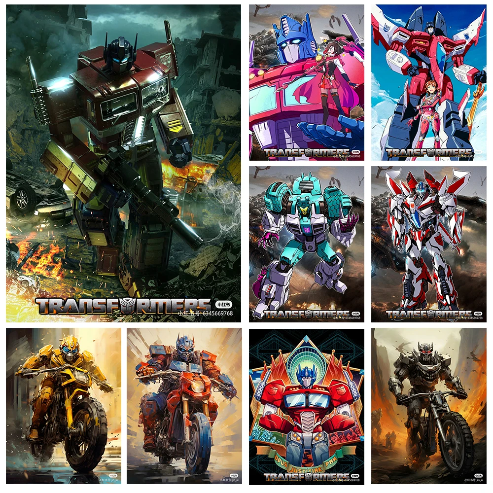 5D DIY Transformers Diamond Painting Kit Robot Cross Embroidery Handmade Diamond Mosaic Art Gift