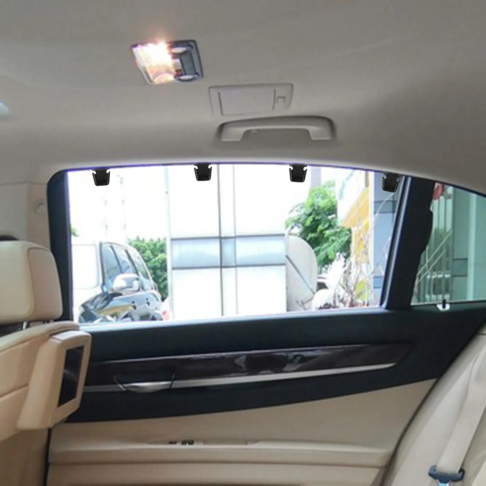 

4pcs Rear Door Curtain Hook Blind Replacement Parts Interior Sun Shade Hardware Car Window Accessories For Home Business Travel