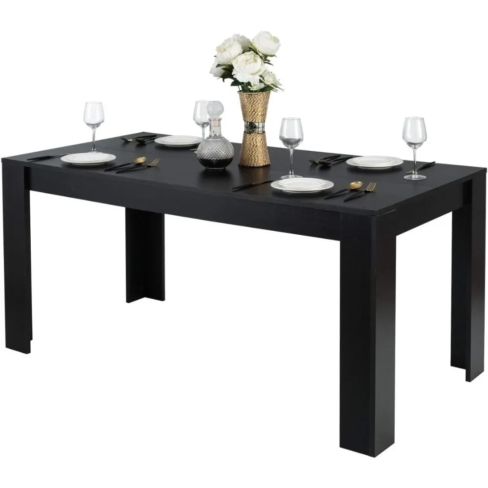 

Dining Table for 6, Wood Rectangular Table, 63" L x 31.5" W x 30" H Large Farmhouse Center Table, Home Furniture Kitchen