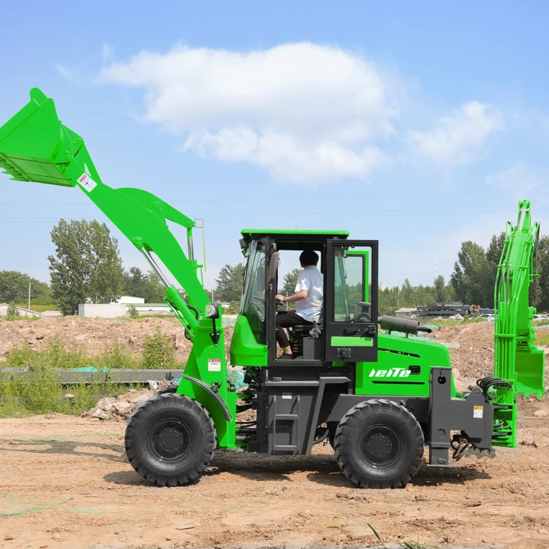 China 4*4 wheel backhoe loader 3 tons excavator loader tractor excavator