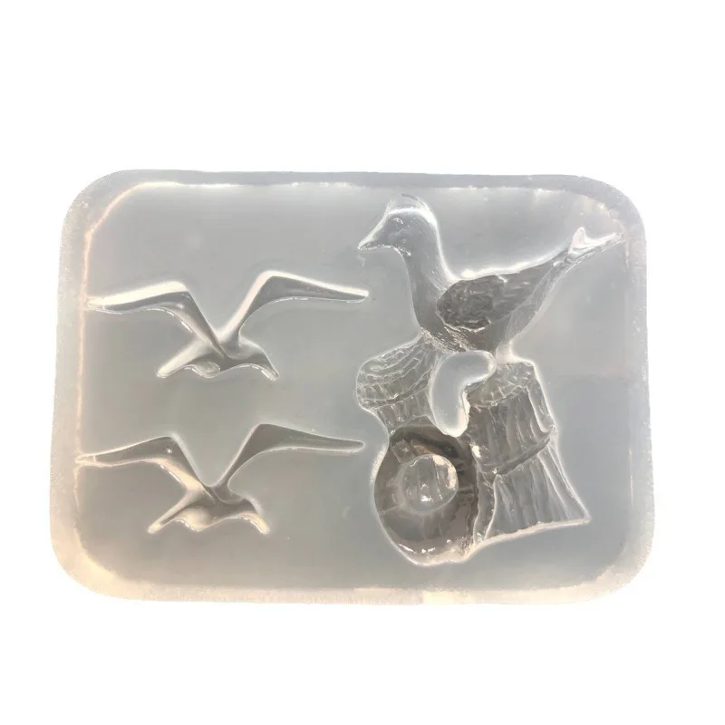 Silicone mold in the shape of seagulls and pigeons made of epoxy resin suitable for pendant pendant accessory keychain