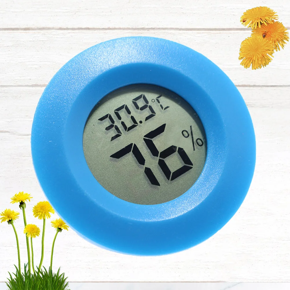 

Digital Temperature Humidity Meter Thermometer Hygrometer For Home Office Indoor Use Blue Round Wall Mountable Lcd