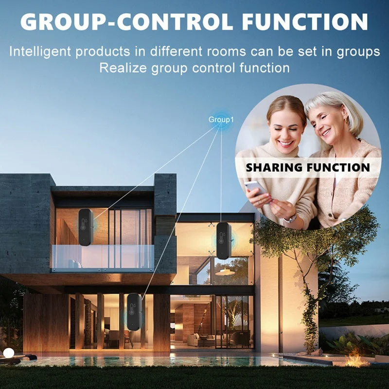 Thermohigrometer rumah pintar, pengukur suhu dan kelembaban Bluetooth nirkabel dengan Sensor Wifi + Bluetooth