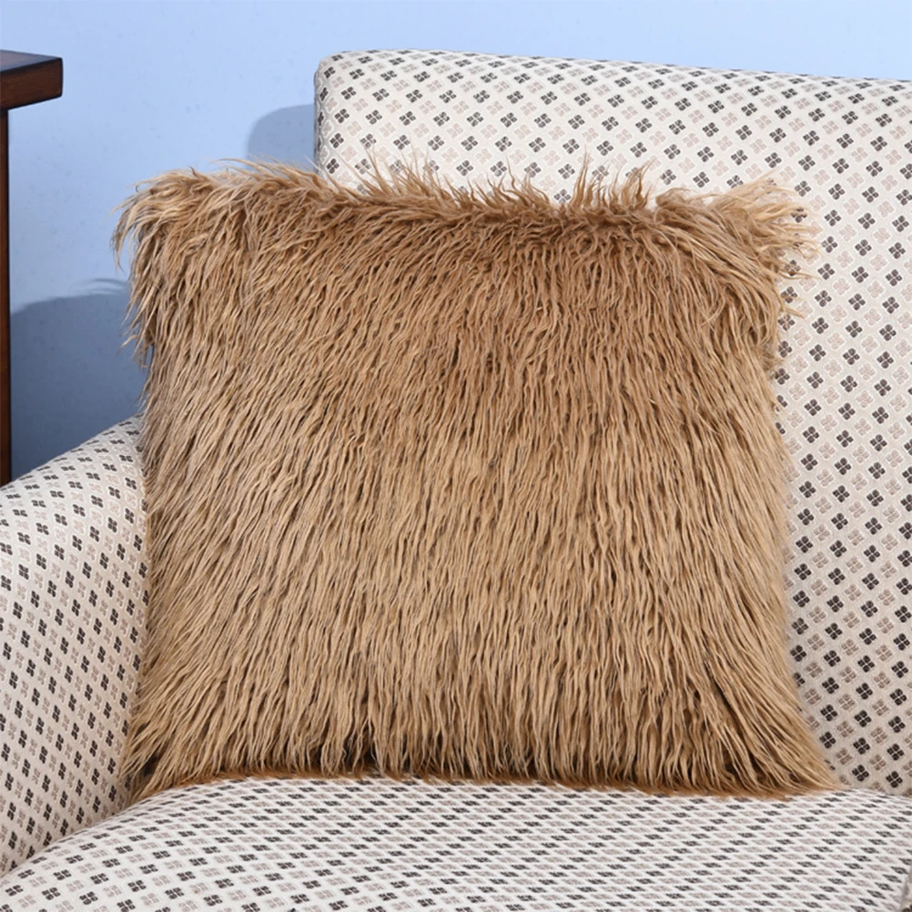 

Wool Cushion Cover Throw Pillow Faux Cushions Pillows Beige Case Covers Couch