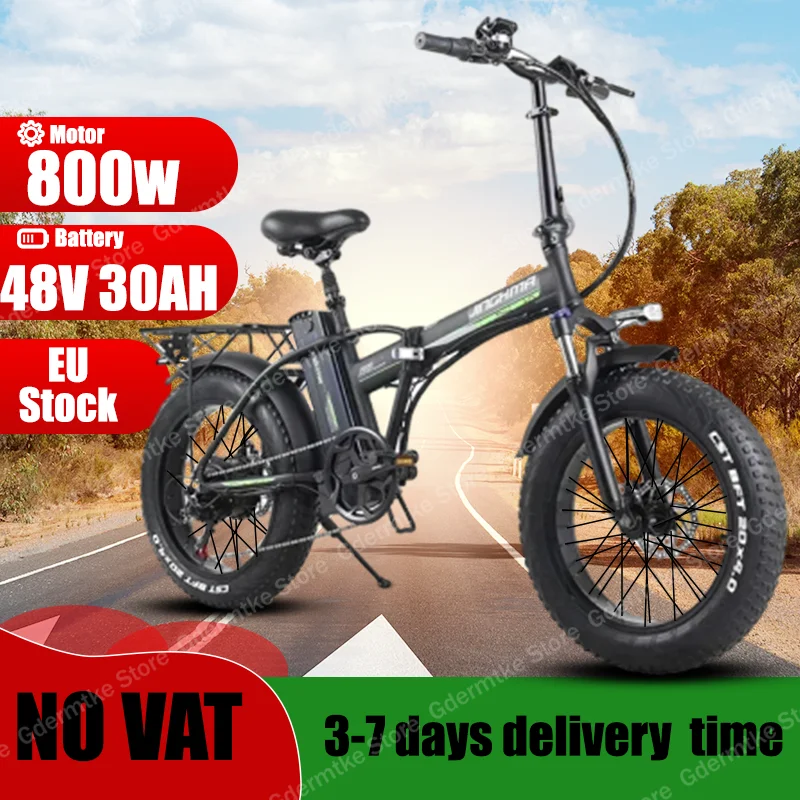 Electric Bicycle 800W Powerful Motor 48v15ah Dual Lithium Battery E Bike Adult Snow 20*4.0 Inch Fat Tire Folding Electric Bike