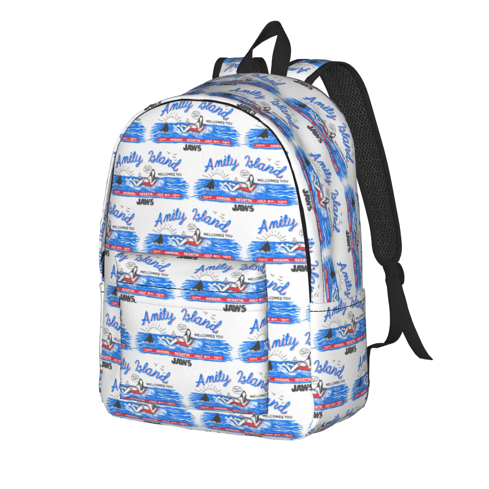 Jaws Amity Island Billboard Backpack  Women Polyester Travel Backpacks Durable Style School Bags Rucksack