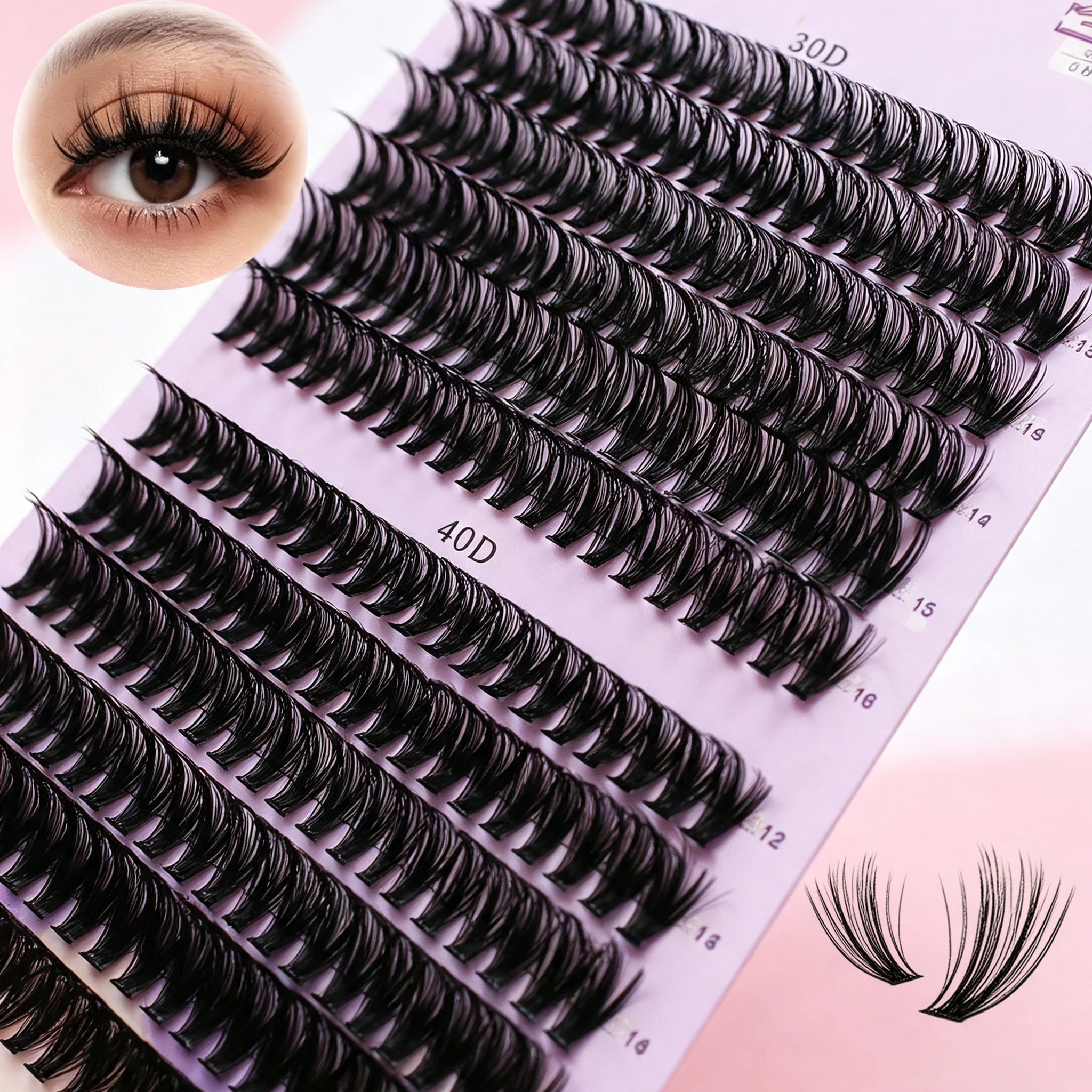 Eyelash Extensions - Ciglia Finte Fai-da-Te 12 File Ciglia
