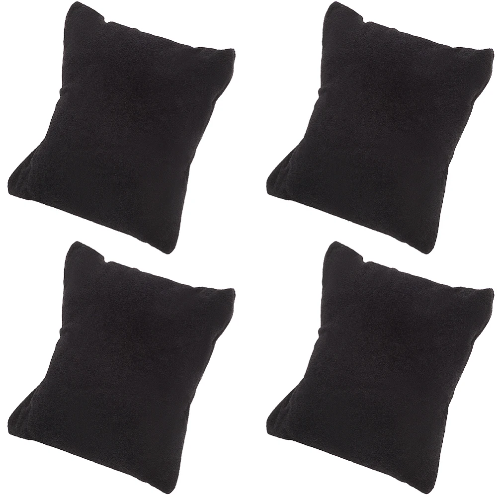 4Pcs Black Watch Pillows 3.15x3 Inch Small Cotton Bracelet Watch Pillow Jewelry Displays Holder Bangle Cushions for Gift Box