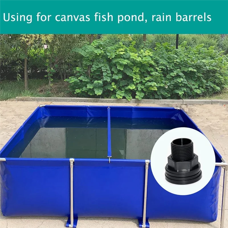 PVC Bulkhead Fitting Double Threaded Bulkhead Water Tank Connector for Rain Barrels Aquariums Water Tanks Tubs Pools