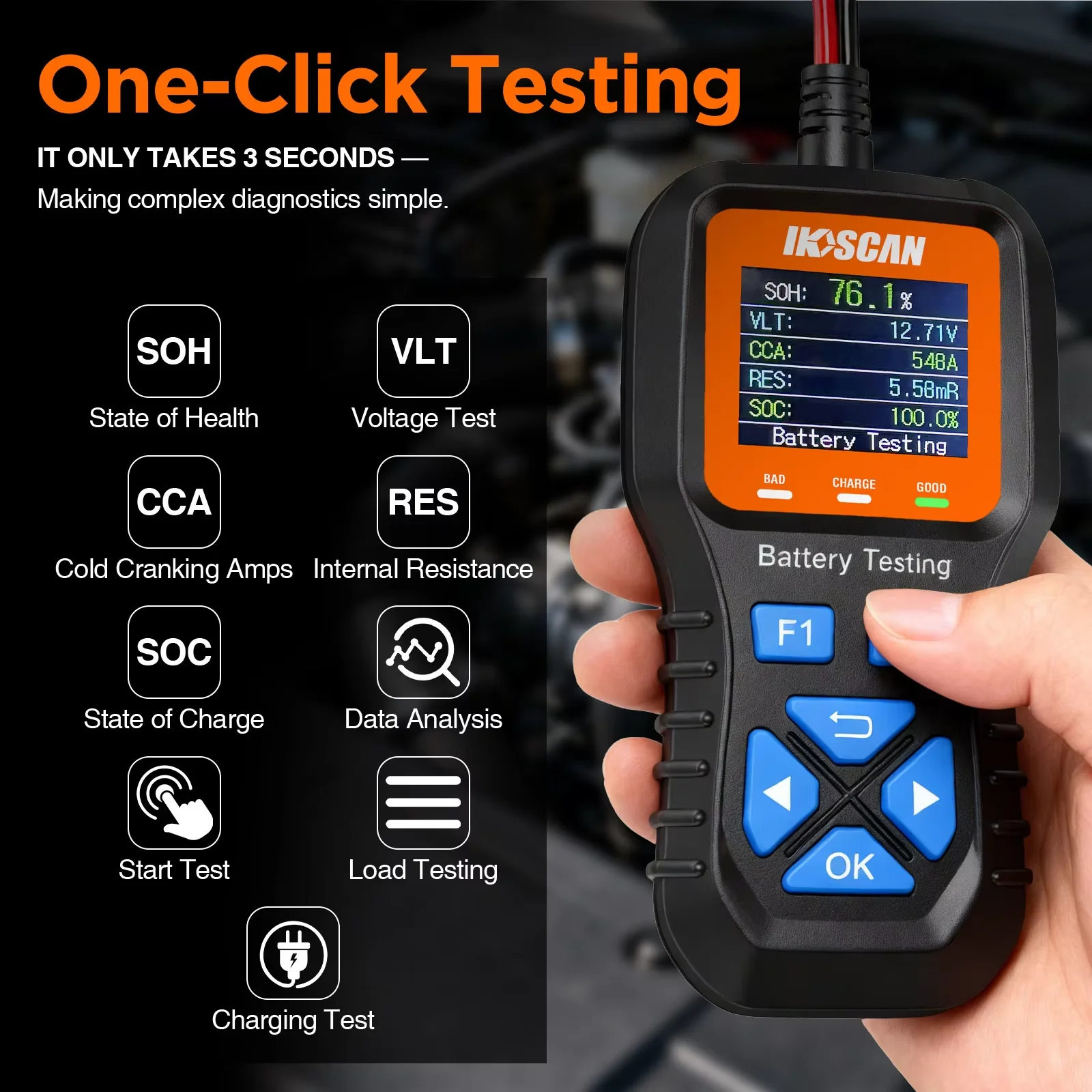 جهاز اختبار بطارية السيارة IKO - مراجعة Alternator Tester Digital Diagnostic Tool وسعره