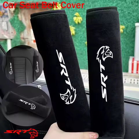 2pcs Seat Belt Plush Shoulder strap Covers Car Shoulder Pad Seat Belt For Dodge SRT Challenger Hellcat Ram Charger Challenger