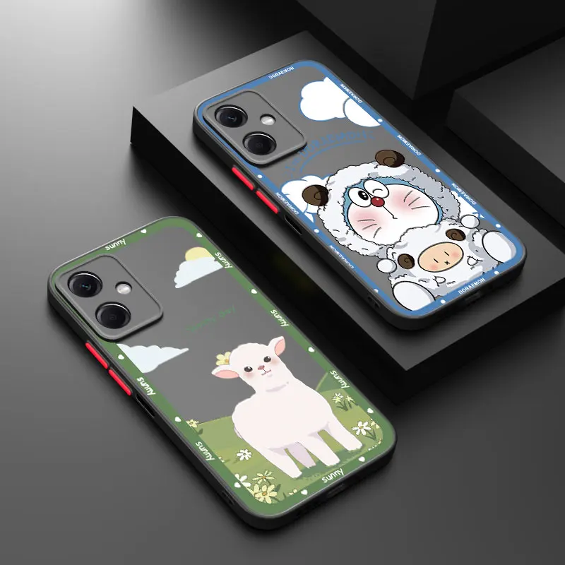 Grassland Sheep Frosted Translucent Phone Case For Xiaomi Redmi Note 10 11 12 13 Pro Plus 9 11S 4G 11E 11T 5G 9S 10S 12S 9T