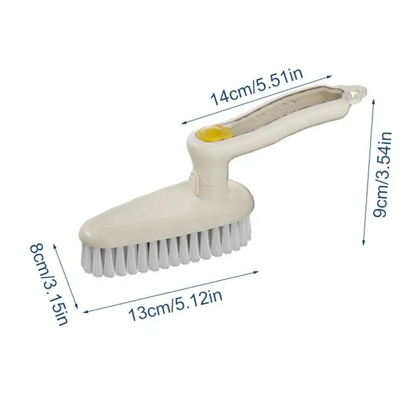 Brosse à chaussures 2 en 1 avec distributeur de liquide, brosse de nettoyage rotative à Long manche, brosse à chaussures remplie de liquide