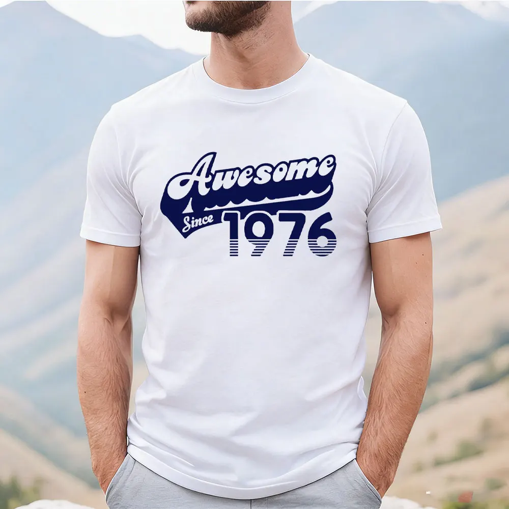 Awesome Since 1976 T Shirt 49th Birthday T Shirt Funny Classic Vintage Made in Born Present Gift for Men Women Cotton Tee Tops