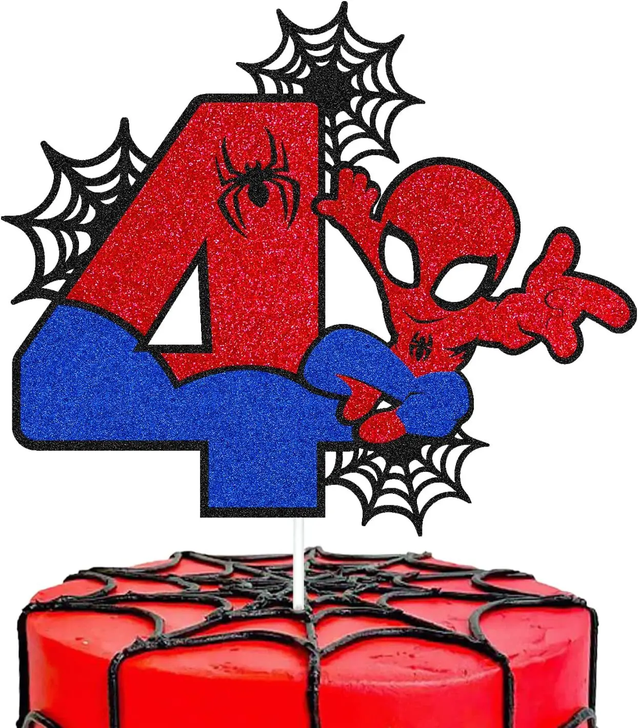 Spiderman Verjaardagsfeestje Decoraties Verjaardagsnummer Taart Invoegen Kinderen Cartoon Feest Decoratie Geslacht Onthuld Baby Shower