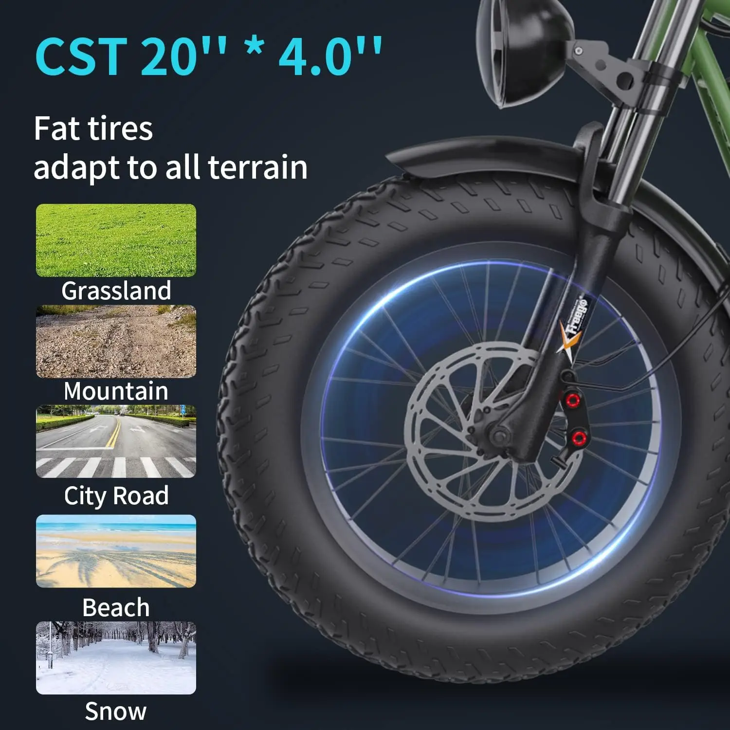 Freego vélo électrique double moteur et double batterie 2000W 20 "x 4.0" gros pneus vélo électrique tout-terrain avec batterie amovible E vélo