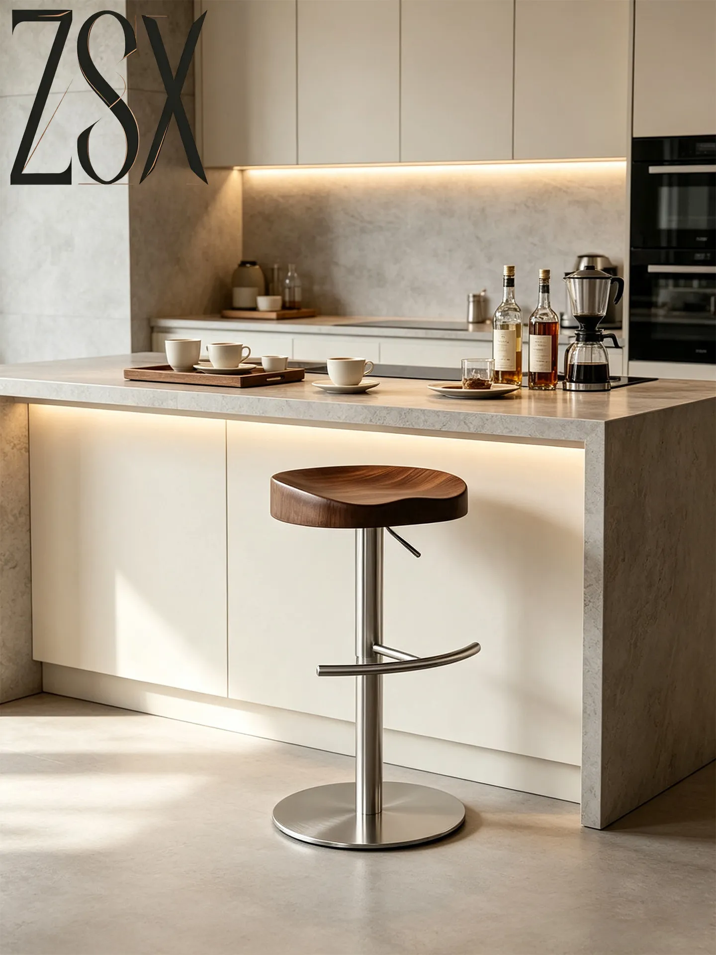 Medieval style bar counter high chair bar chair designer solid wood bar stool lifting household high-end island chair