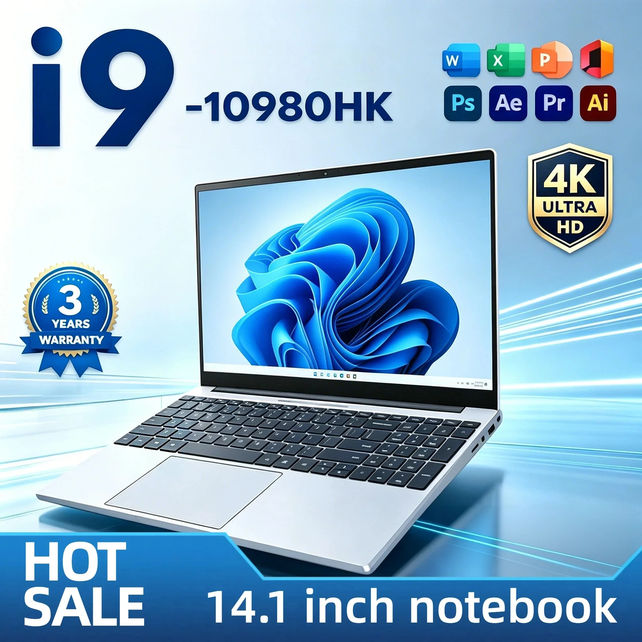 Intel Core i9 10980HK 14.1 Inch Pro Laptop 8C 16T 2.4 5.3GHz 16MB 45W 32GB 2TB M.2 SSD Gaming Notebook Office Pro Max HD