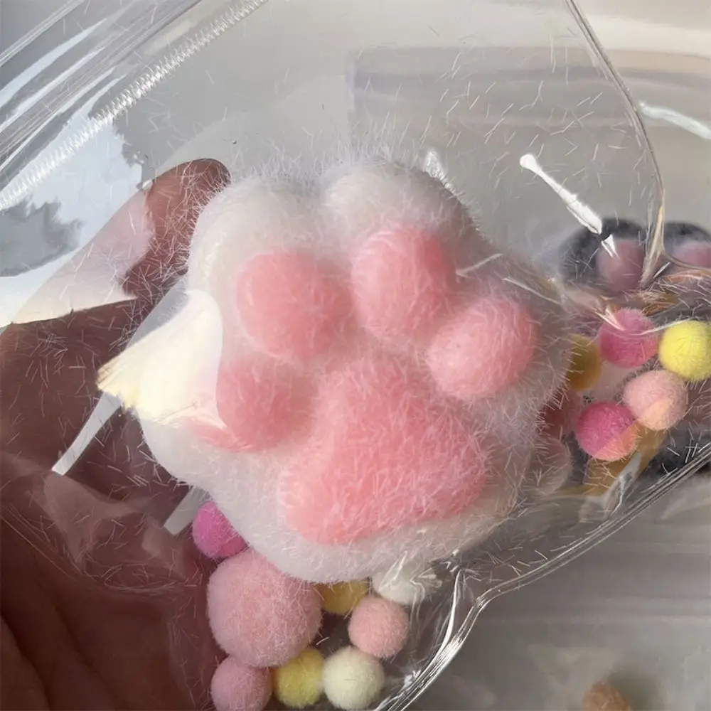 Super Large Cat Paw Squeeze Toy Slow Rebound Transparent Cartoon Fidget Toy Soft Colorful Cat Paw Pinch Toy Practical Jokes