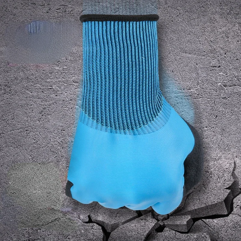 

Фиолетовые полиэфирные серые латексные рабочие перчатки, нескользящие водонепроницаемые садовые перчатки, прочные для работы в саду, 6 пар защитных перчаток