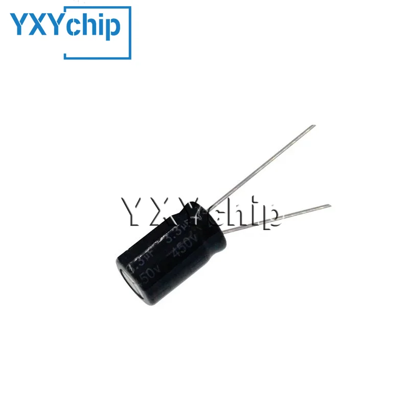 20PCS 450V 3.3uF 450Volt 3.3MFD 10*10mm Aluminum Electrolytic Capacitor Radial