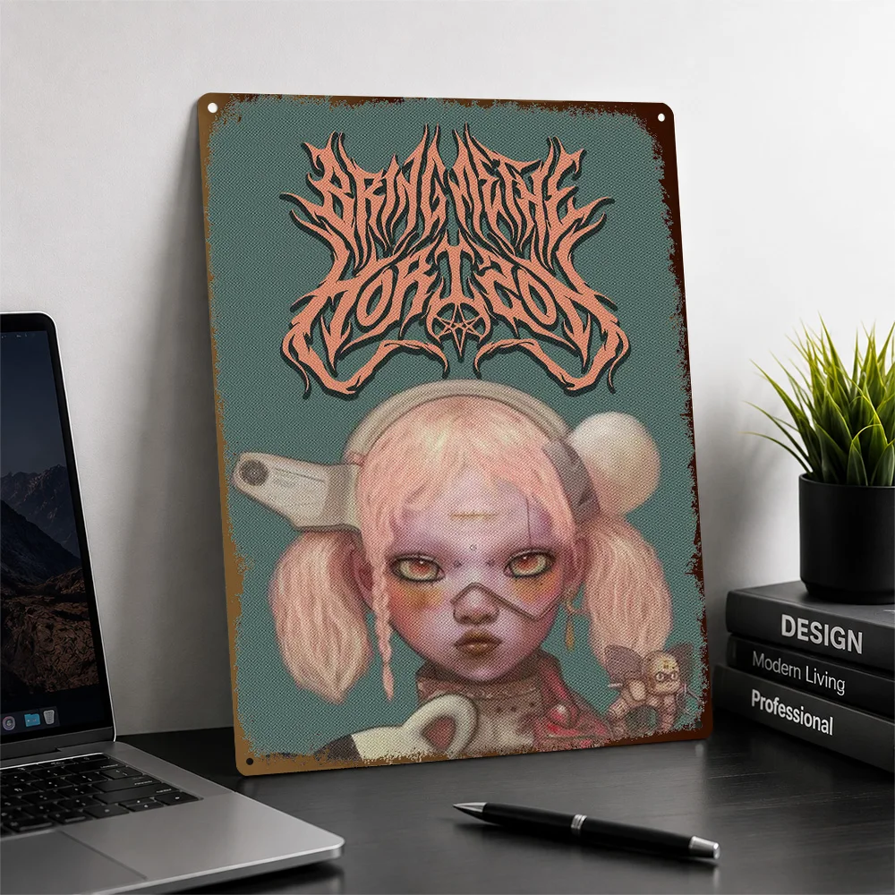 Bring Me The Horizon Rock Character Printed Poster Personalized Aluminum Metal Sign Alternative Icon Wall Art For Music Lovers