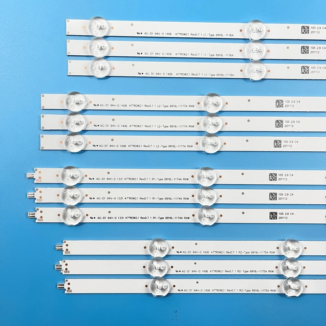 Imagem -02 - Barra de Tira Led para l g Matriz de Retroiluminação Completa 47ln540v 47ln613v 47la620v 47ln5758 47ln5757 47ln575r-ze Lc470due Novo 12 pc Set