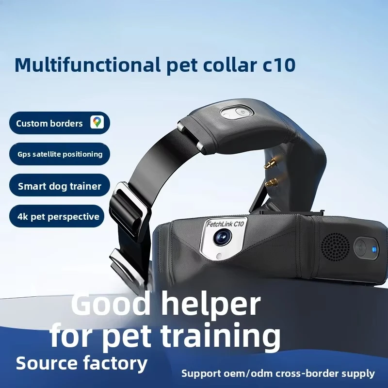 New C10 Smart Pet Collar 4K Camera GPS Monitoring Health Infrared Night Vision Voice Intercom Multi-function Dog Training ABS