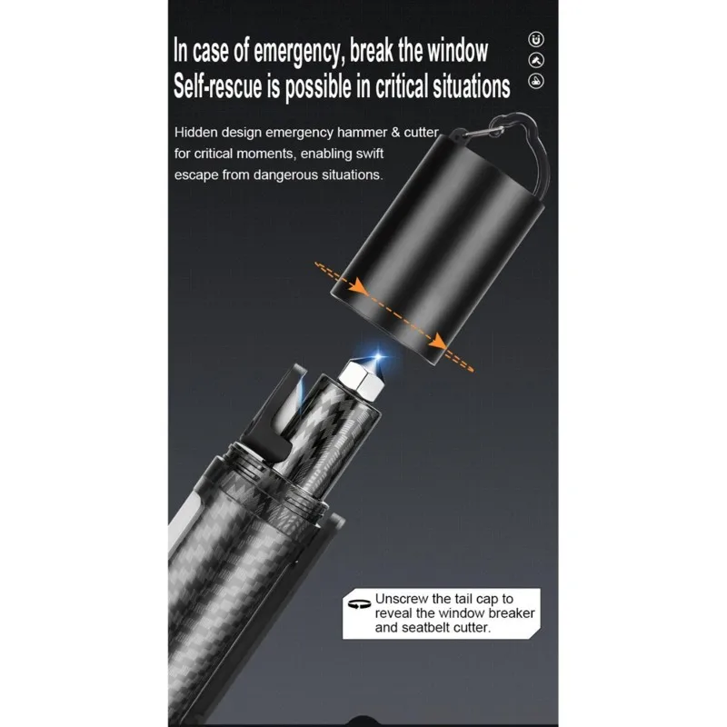 ABZS Multi-Functional Emergency Tool Ultra-Bright Long-Lasting Flashlight Outdoor Sports With Safety Features