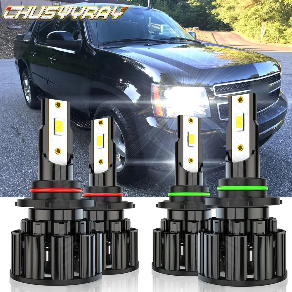 

CHUSYYRAY Compatible For 2002-2005 Chevrolet Avalanche 1500 2500 4X 9005 9006 LED Headlights Bulbs Kit Combo 6000K Pure White