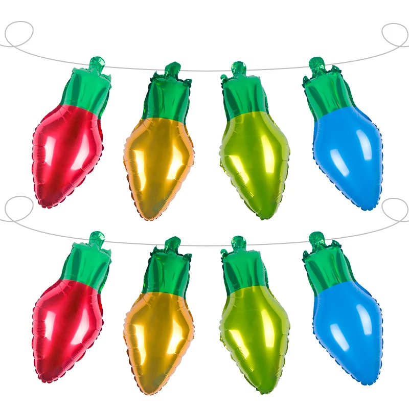 

4pcs Christmas Foil Balloons xmas colorful Light Bulb Balloon Christmas Decorations for home New Year 2023 Navidad Party Decor
