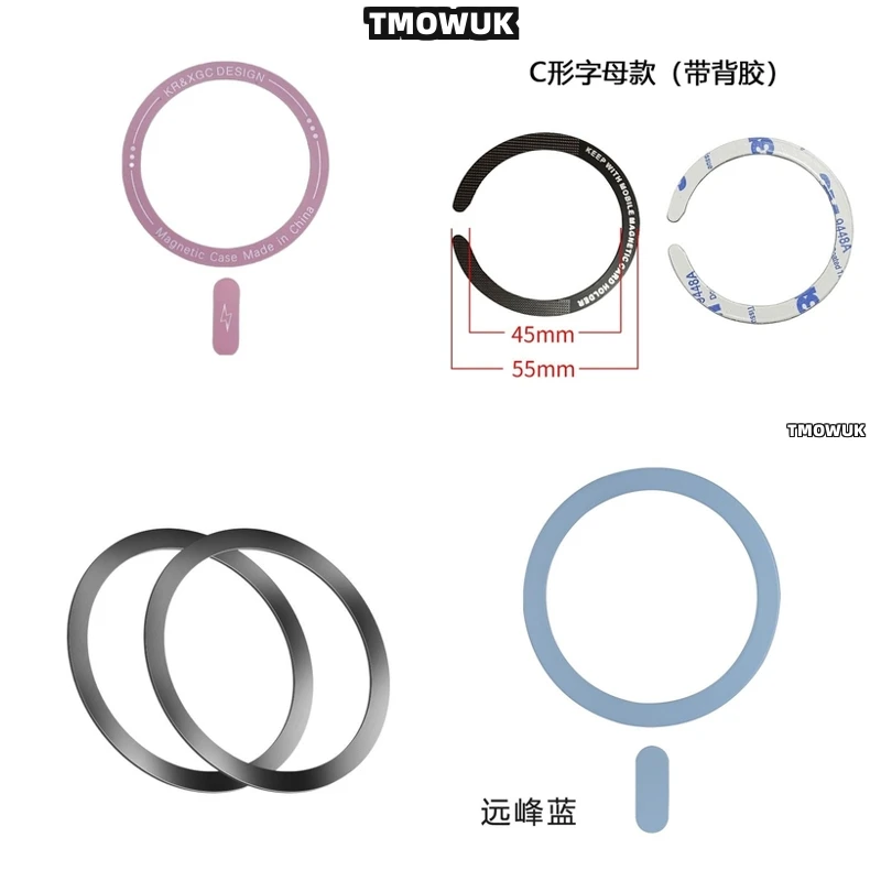 

For IPhone 13 14 15 16 Pro Max Plus Mini Magsafe Charging Sticker, Slim Design Ring.