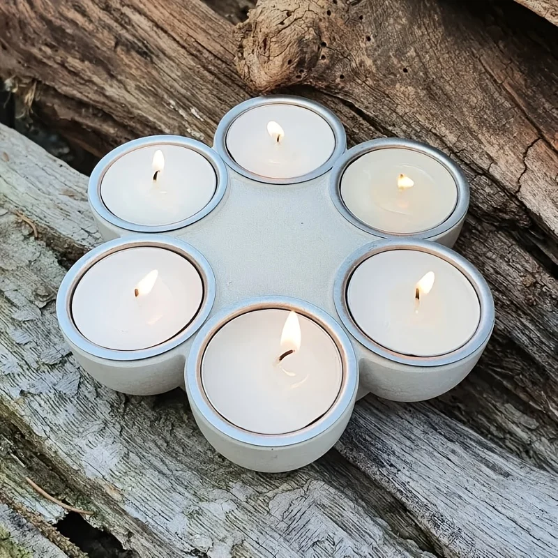 Resin silicone mold, six-connected circular groove integrated vase mold. Drop-gel tabletop decoration mold, DIY mold.
